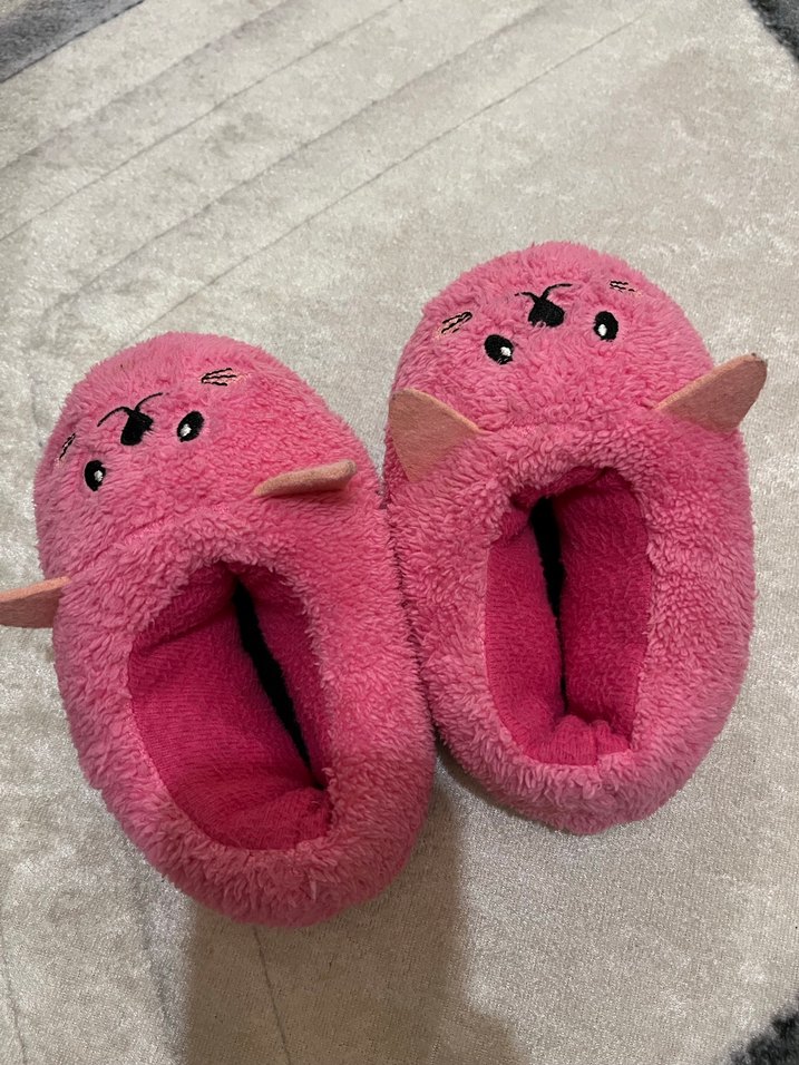 Kızlar çocuk Pembe Desenli Panduf - Görsel 3