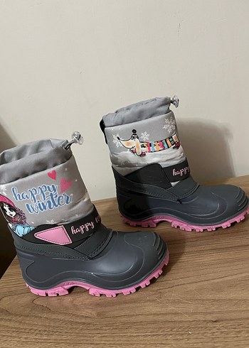 Kız Çocuk Gri Baskılı Lastik Bot - Görsel 3