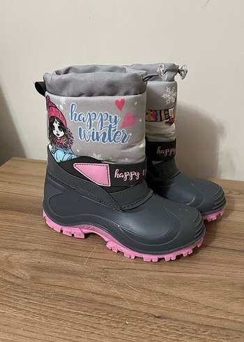 Kız Çocuk Gri Baskılı Lastik Bot - Görsel 2