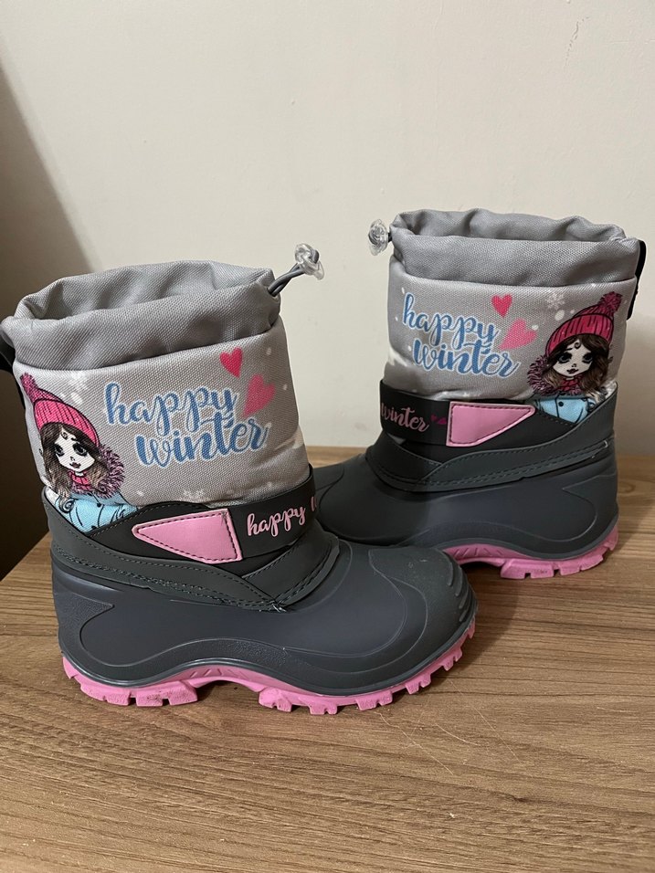 Kız Çocuk Gri Baskılı Lastik Bot - Görsel 4