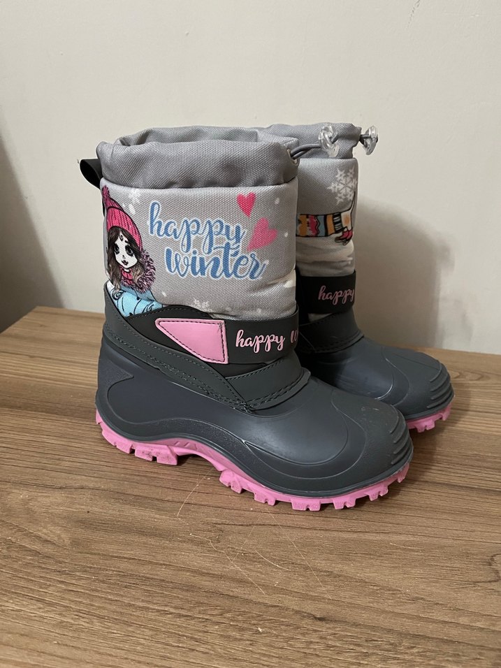 Kız Çocuk Gri Baskılı Lastik Bot - Görsel 2