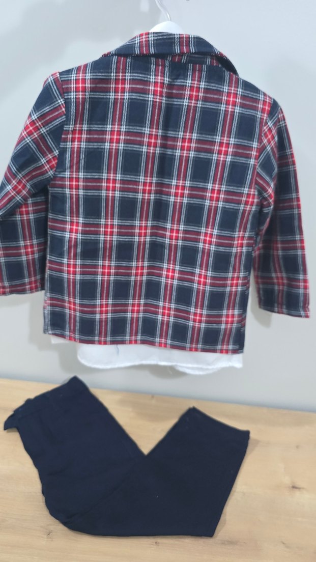 Erkek Çocuk Ekose Ceketli Takım - Görsel 2