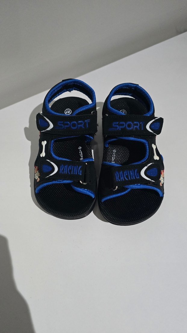 Erkek Çocuk Mavi Baskılı Tokalı Sandalet - Görsel 2