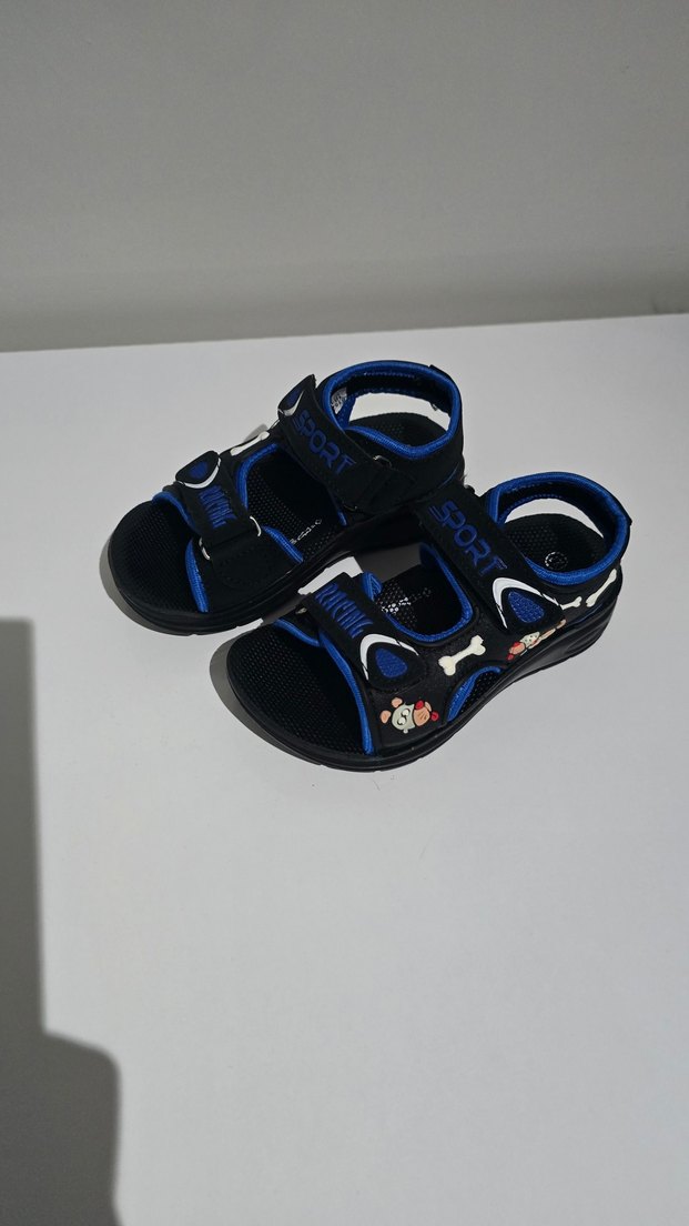 Erkek Çocuk Mavi Baskılı Tokalı Sandalet - Görsel 5