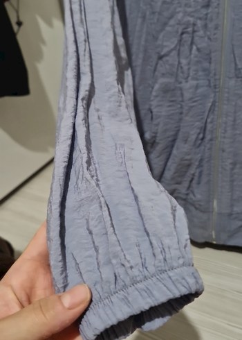 Diğer Gri Kadın Kapüşonlu Rahat Keten Ceket
