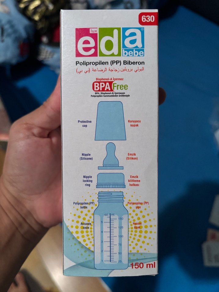 Mavi BPA İçermeyen Bebek Biberonu 150 ml - Görsel 3