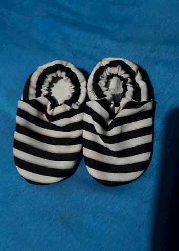 Lastikli Siyah Beyaz Zebra Desenli Bebek deniz ayakkabısı - Görsel 3