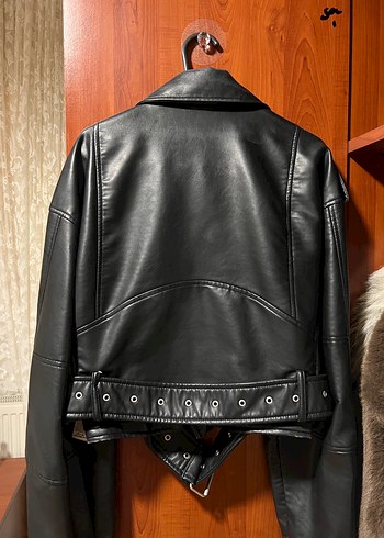 Zara Siyah Deri Ceket - Görsel 3