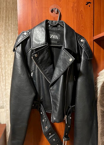 Zara Siyah Deri Ceket - Görsel 2