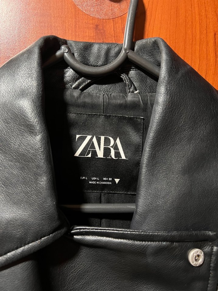 Zara Siyah Deri Ceket - Görsel 5