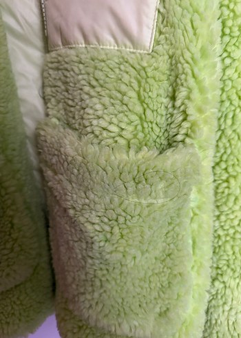 Yeşil Peluş Kadın Midi Ceket - Görsel 3