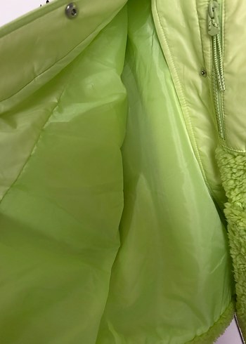 Yeşil Peluş Kadın Midi Ceket - Görsel 6
