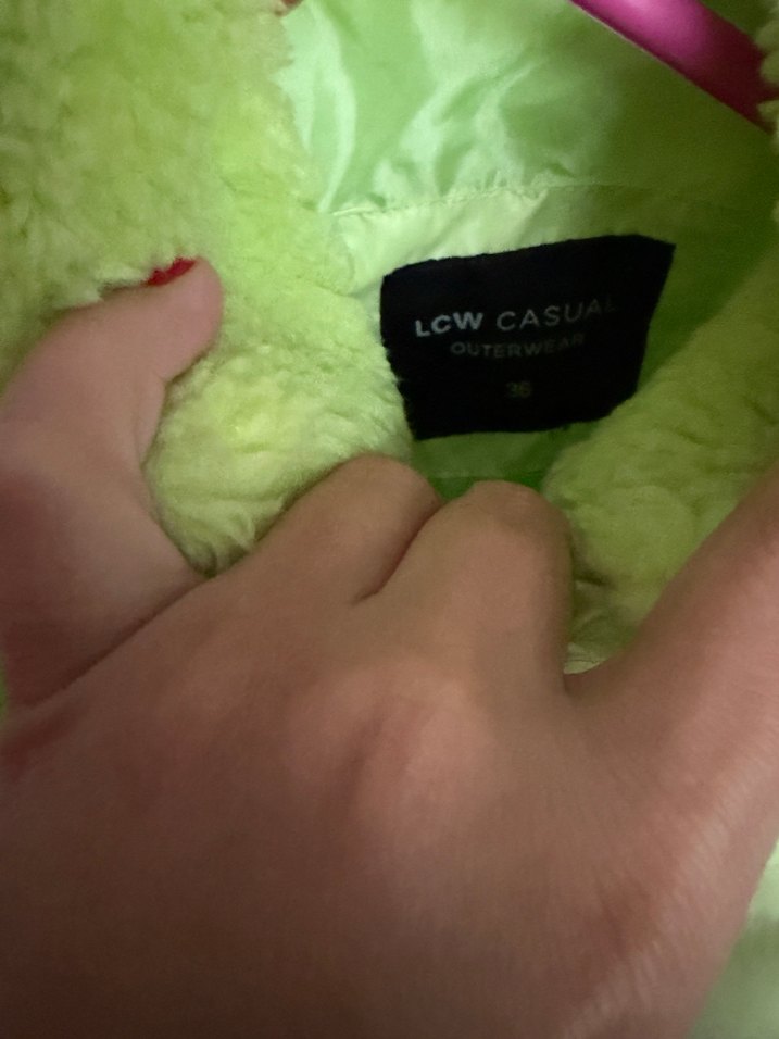 Yeşil Peluş Kadın Midi Ceket - Görsel 4