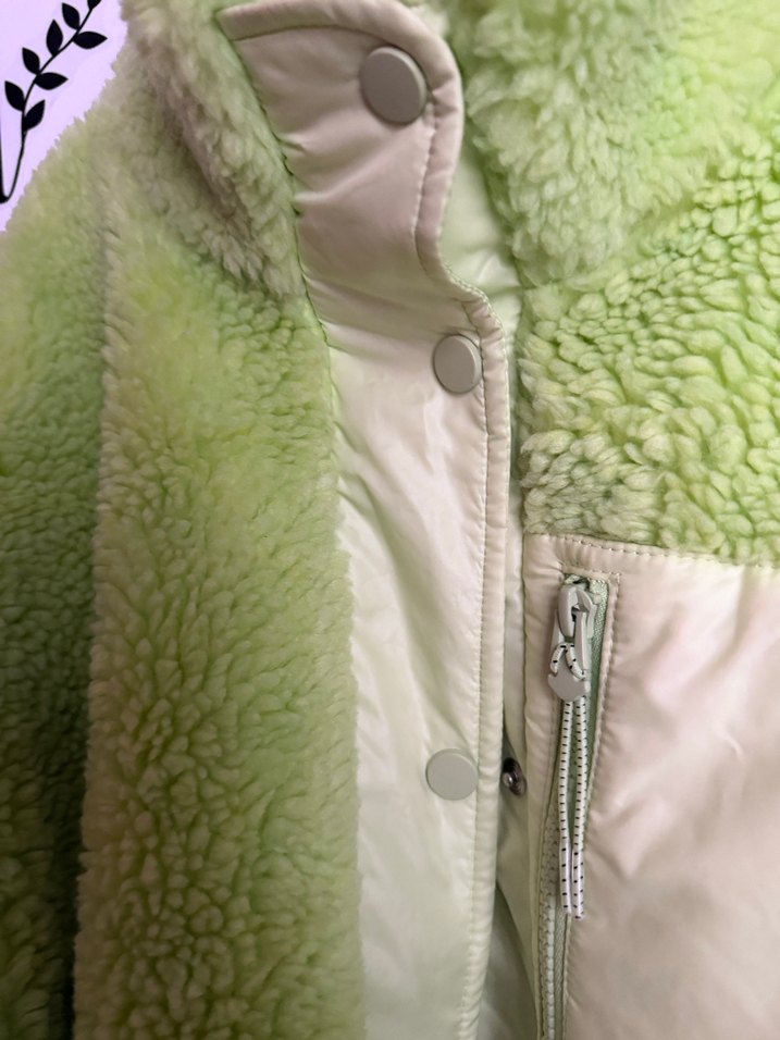 Yeşil Peluş Kadın Midi Ceket - Görsel 5