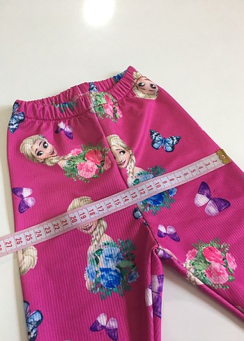 Kız Çocuk Pembe Renkli Baskılı Tayt - Görsel 4