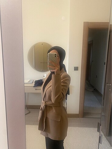 36 Beden camel Renk Koton Blazer Ceket