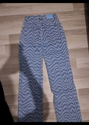 Pull and bear Mavi Zebra Desenli Jean - Görsel 6
