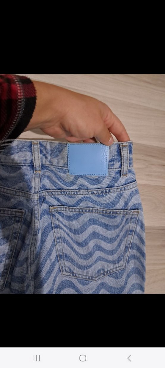 Pull and bear Mavi Zebra Desenli Jean - Görsel 5