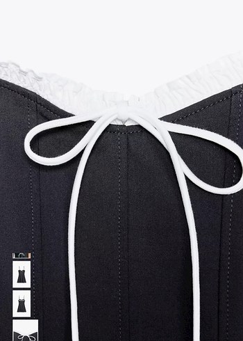 Zara Kurdele Detaylı Mini Elbise - Görsel 3