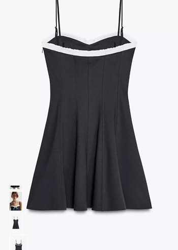 Zara Kurdele Detaylı Mini Elbise - Görsel 4