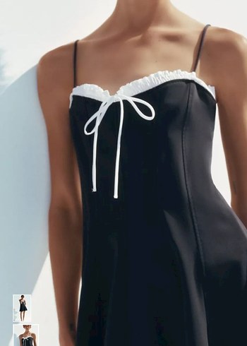 Zara Kurdele Detaylı Mini Elbise - Görsel 2