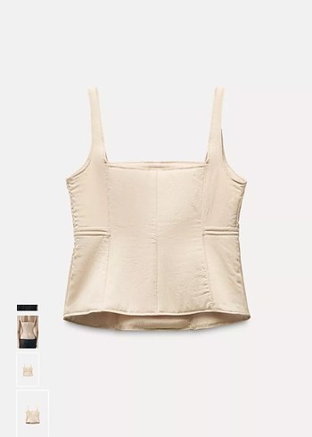 Zara korse görünümlü şık üst - Görsel 5