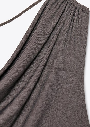 Zara Tek Omuzlu Drapeli Bluz - Görsel 8