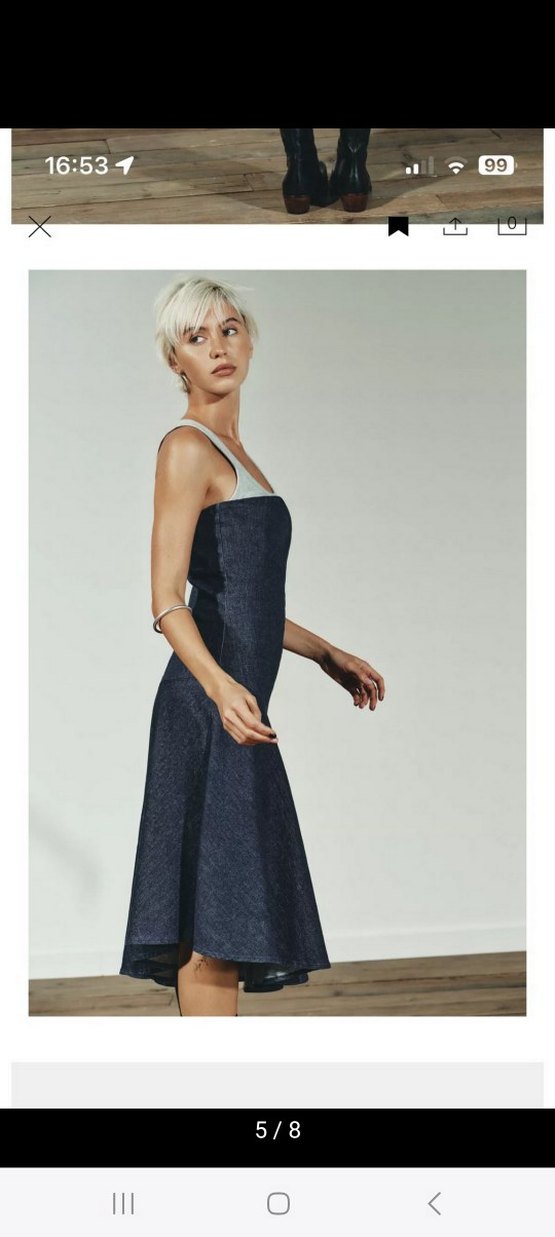 Zara Midi Kot Straplez Kadın Elbise - Görsel 5