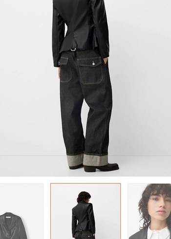 bershka deri blazer ceket - Görsel 2