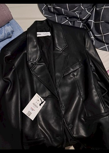 bershka deri blazer ceket - Görsel 3