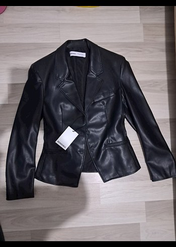 bershka deri blazer ceket - Görsel 4