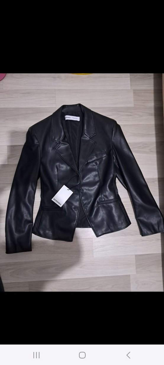 bershka deri blazer ceket - Görsel 4