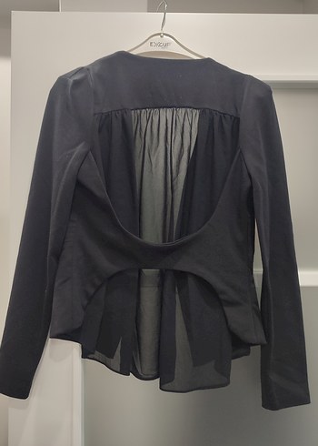 Diğer Siyah Kadın Düğmeli Midi Blazer