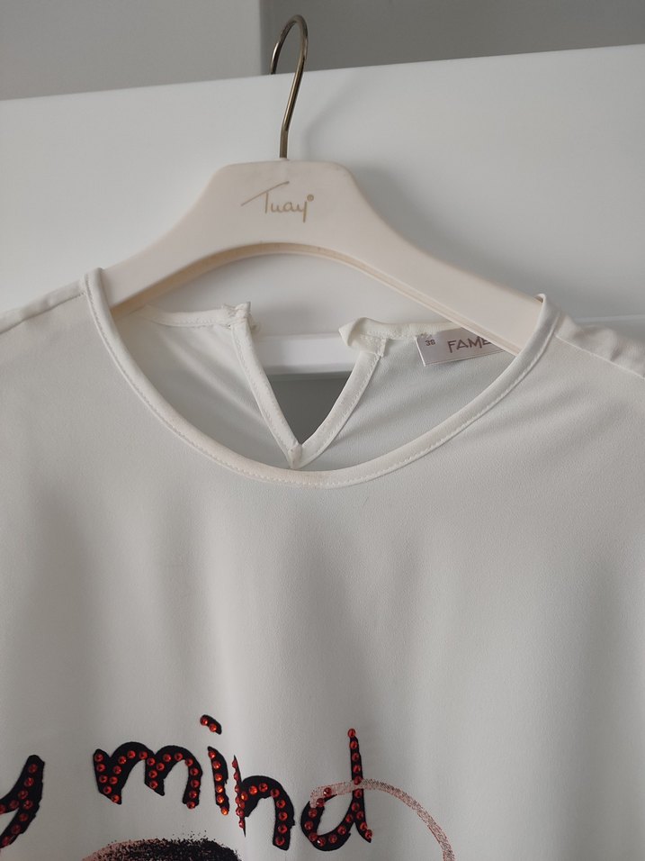 Beyaz Baskılı Hamile Mini Elbise - Görsel 2