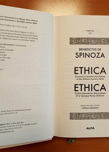 ETHİCA - Benedict De Spinoza