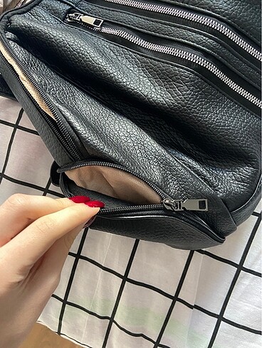  Beden siyah Renk deri sırt çantası