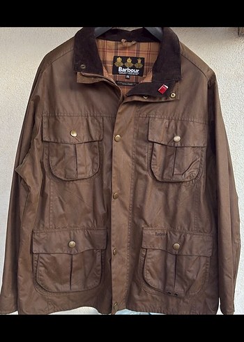 Barbour Kahverengi Deri Düğmeli Erkek Ceket