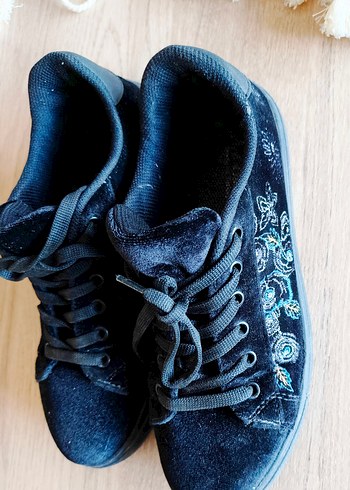 art Bella Nakışlı Siyah Kadın Kot Spor Ayakkabı - Görsel 3