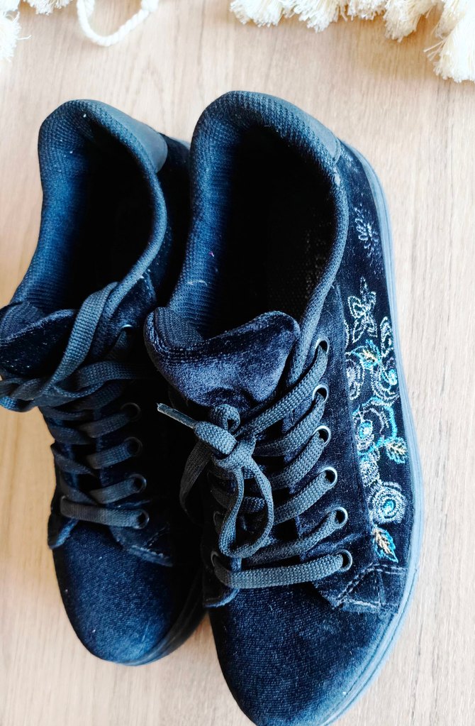 art Bella Nakışlı Siyah Kadın Kot Spor Ayakkabı - Görsel 3