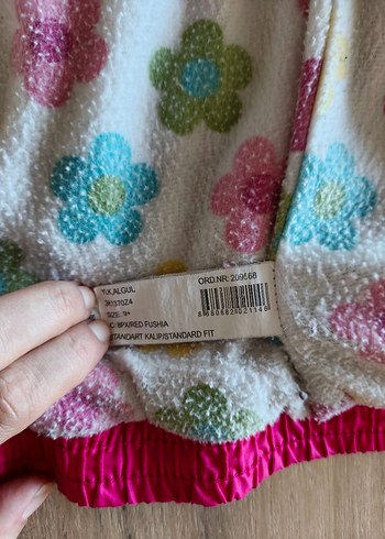 Kız Çocuk Pembe Kapüşonlu Fermuarlı Yelek - Görsel 3