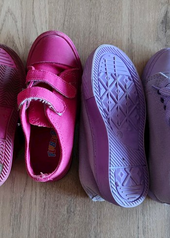 Kız Çocuk Pembe Cırtcırtlı Spor Ayakkabı 2 adet - Görsel 5