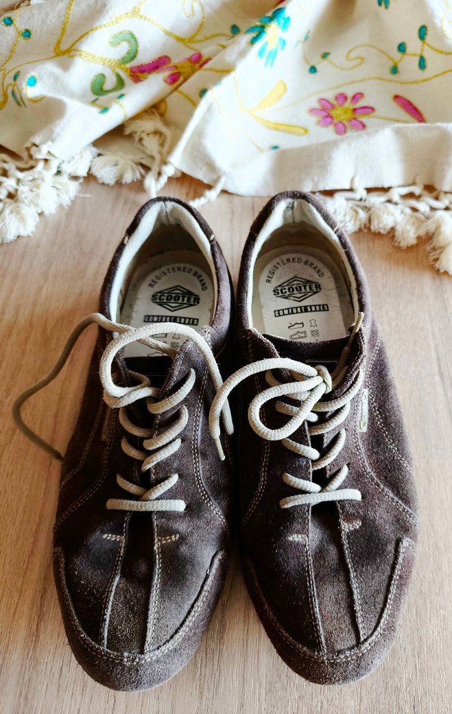 scooter Kahverengi Süet Bağcıklı Sokak Stili Spor Ayakkabı - Görsel 2