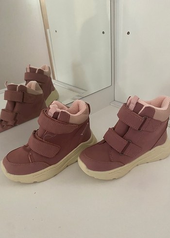 25 Beden pembe Renk Pembe Kadın Çocuk Cırt Cırtlı Bot