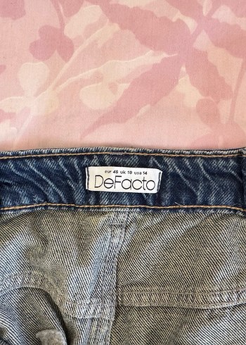 Defacto Kadın Mavi Bol Kesim Midi Denim Pantolon
