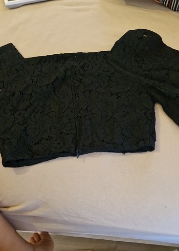 Dantelli Siyah Gotik Kadın Bluz - Görsel 2