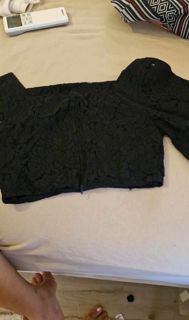 Dantelli Siyah Gotik Kadın Bluz - Görsel 2