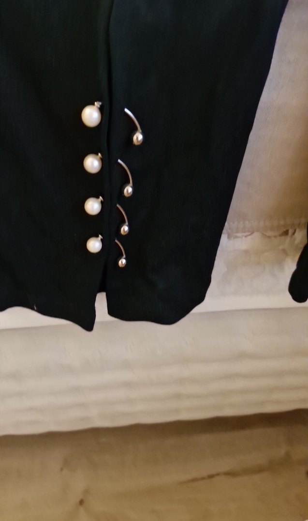 Düğmeli Siyah Kadın Pantolon - Görsel 2