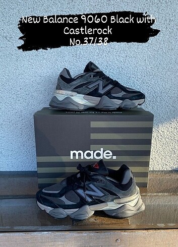 New Balance 9060 Black with Castlerock 