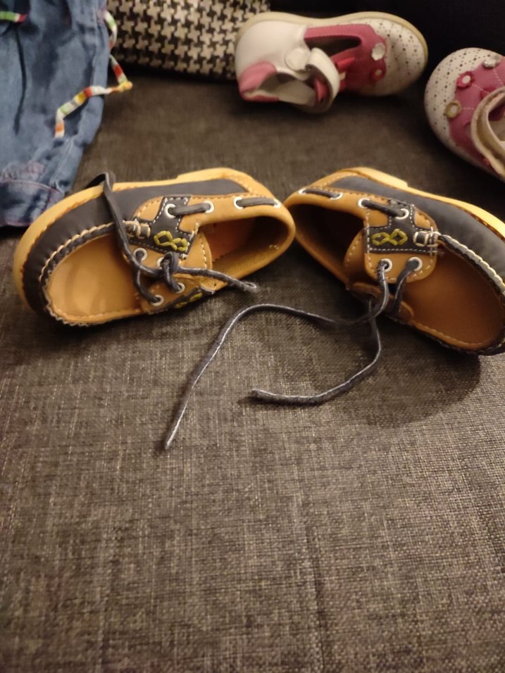 Sarı ve Gri Bağcıklı Erkek kız Çocuk Loafer - Görsel 2