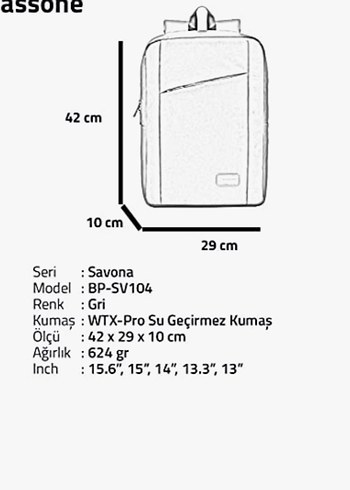 laptop evrak Sırt Çantası - Görsel 5